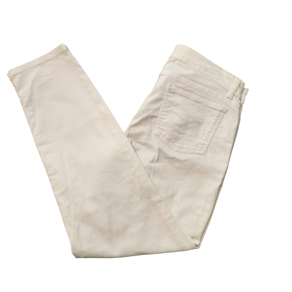 Eileen Fisher White Ankle Length Jeans, Organic Cotton, size 10